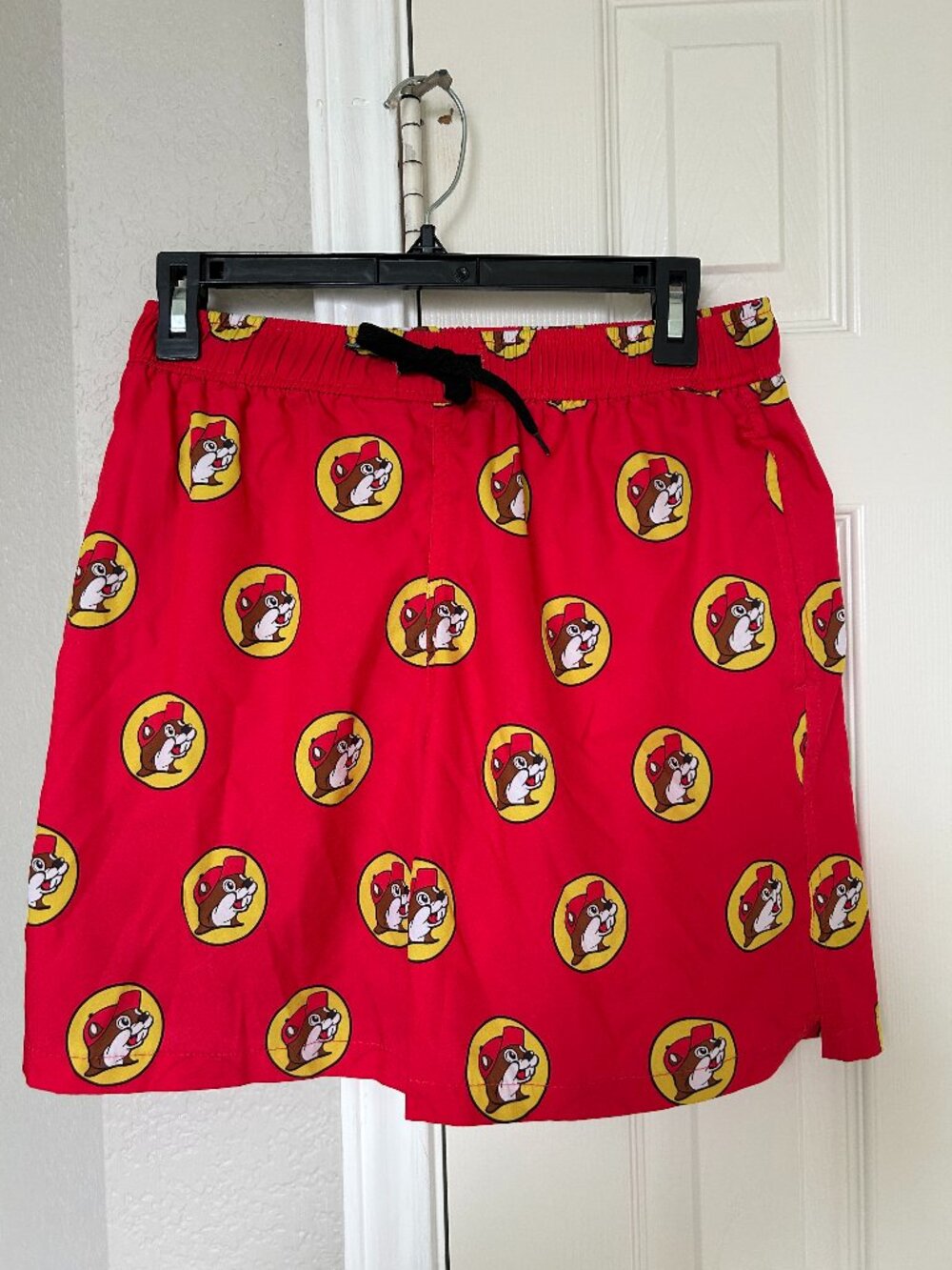Buc-ee's (Beaver) Logo Men's Swim Trunk - Red - Size Medium